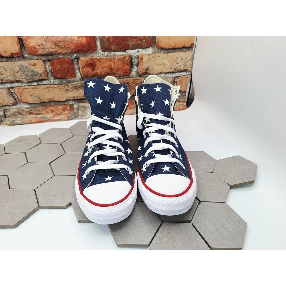 Converse Chuck Taylor All Star Hi Navy Stars Men's 10 USA Red White Blue A15503F